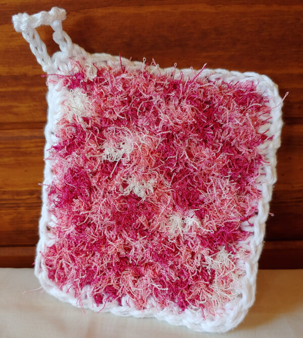 Crochet Scrubby: Red and White