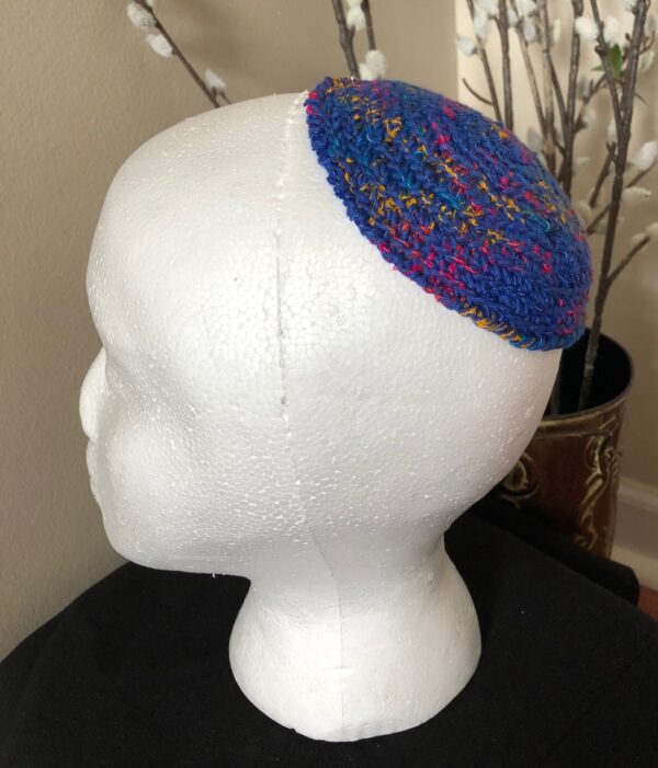 Crochet Kippah Colorful Blue