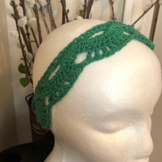 Lucky Green Crochet Lacy Waves Headband