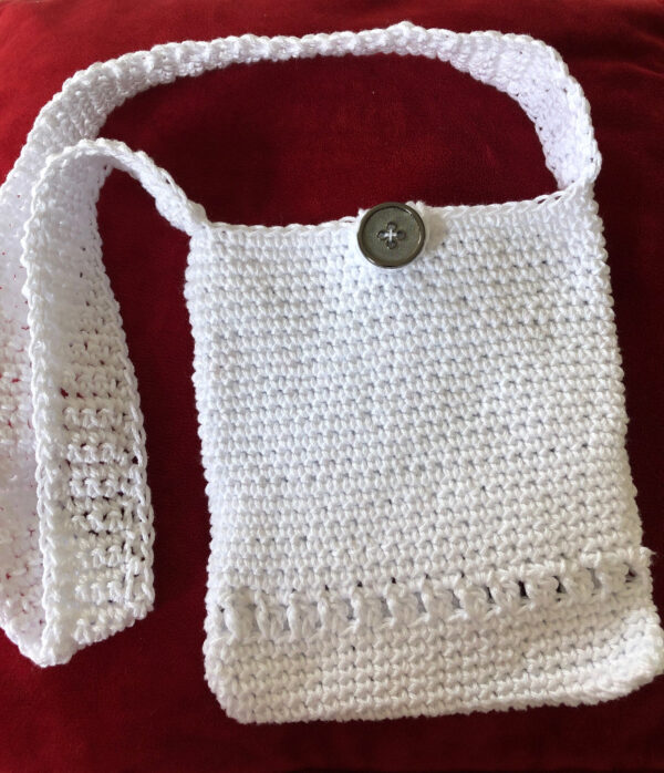 White Cotton Crochet Shoulder Bag