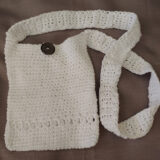 White Cotton Crochet Shoulder Bag - Image 3