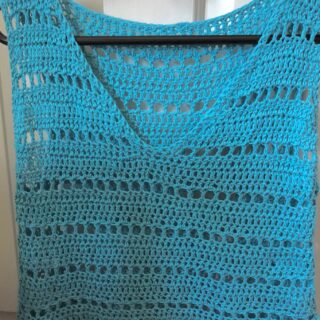 Crochet Lacy Crop Top in Happy Aqua