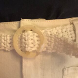 Crochet White Macrame Style Belt
