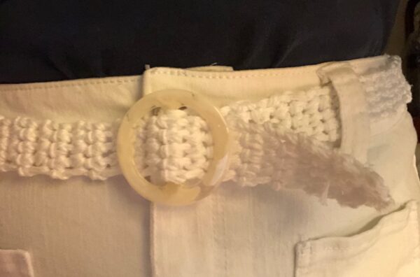 Crochet White Macrame Style Belt