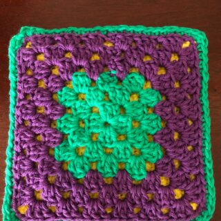 Crochet Hot Pad - Mardi Gras
