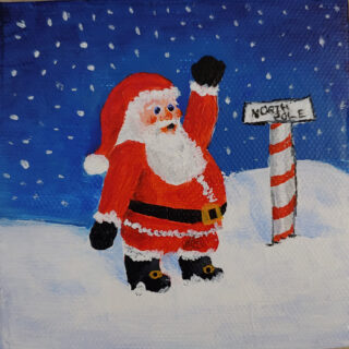 Santa Holiday Art Magnet