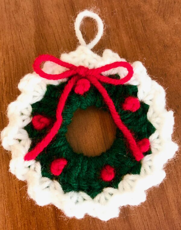 Crochet Christmas Wreath Ornament