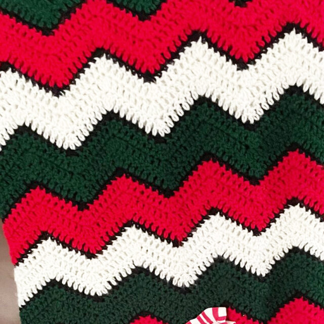 Holiday Crochet Chevron Afghan
