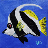 Angelfish, Black &White 2x2 Miniature w/Easel - Image 3