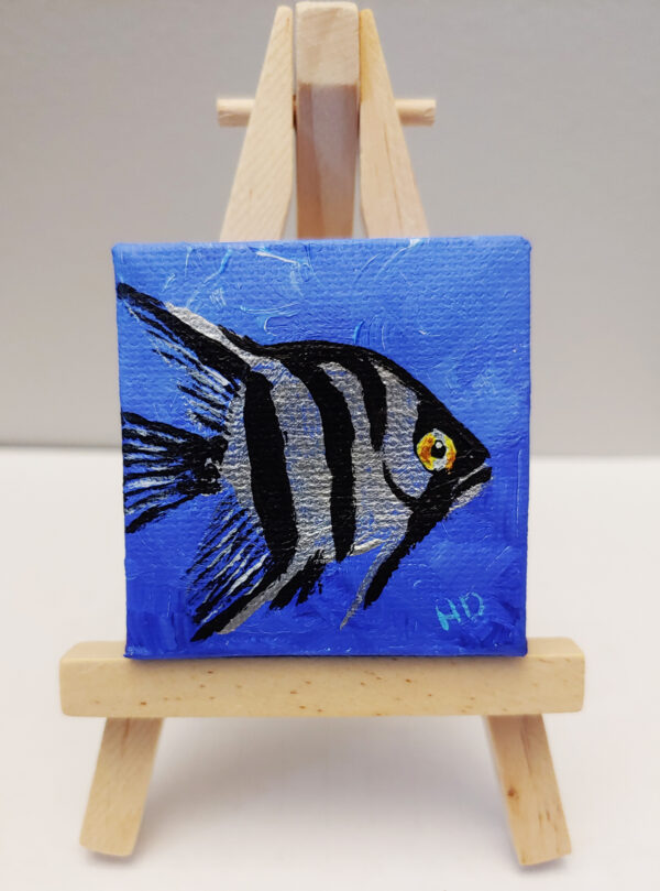 Angelfish, Silver 2x2 Miniature w/Easel