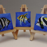 Angelfish, Yellow and Black 2x2 Miniature w/Easel - Image 2