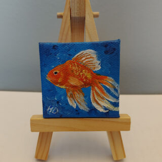 Goldfish, Orange 2x2 Miniature w/Easel