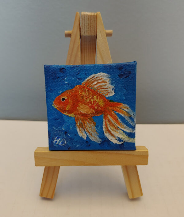 Goldfish, Orange 2x2 Miniature w/Easel