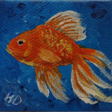 Goldfish, Orange 2x2 Miniature w/Easel - Image 3