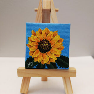 Sunflower (1) 2x2 Miniature w/Easel