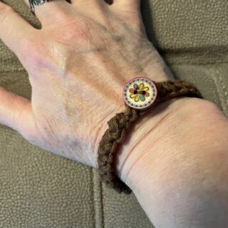 Crochet bracelet - brown size medium