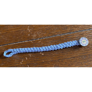 Crochet Friendship Bracelet - Blue, Size Medium 7"