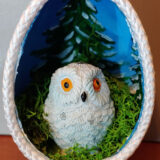 Snowy Owl Eggshell Diorama - Image 3