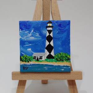 Cape Lookout Lighthouse miniature painting