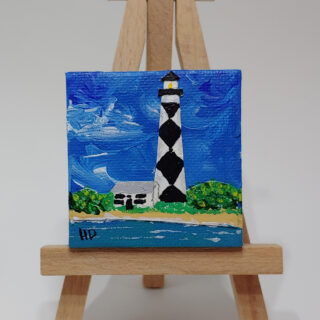 Cape Lookout Lighthouse 2x2 Miniature w/Easel