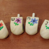 Handpainted Wooden Dreidel, Israel National Flower - Image 2