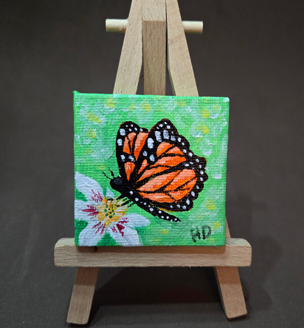 Monarch Butterfly 2x2 Miniature w/Easel