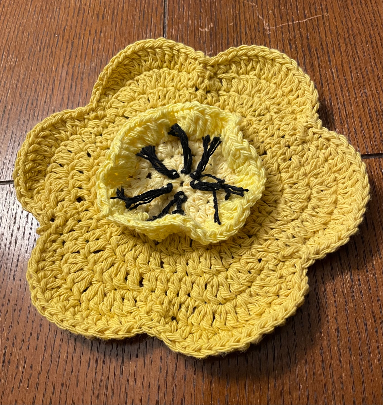 Flower dishcloth