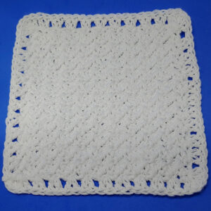 White cotton crochet dishcloth