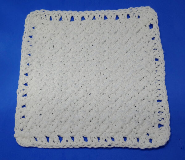 White Cotton Crochet Dishcloth