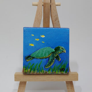 Sea Turtle 2x2 Miniature w/Easel