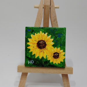 Sunflowers miniature painting