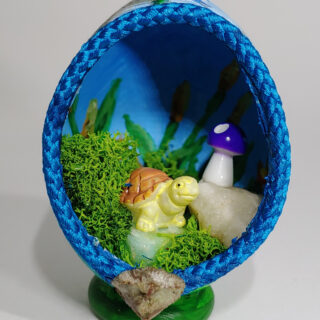 Little Brown Turtle Eggshell Diorama