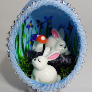Bunny Rabbit Eggshell Diorama #19