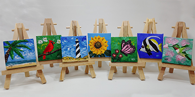 Small paintings with easels