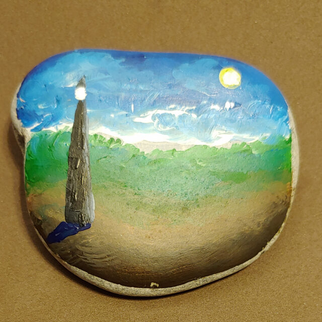 Ethereal Lighthouse Meditation Rock #003