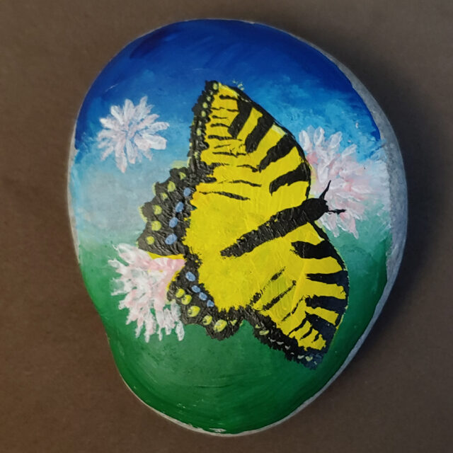 Tiger Swallowtail Butterfly Meditation Rock