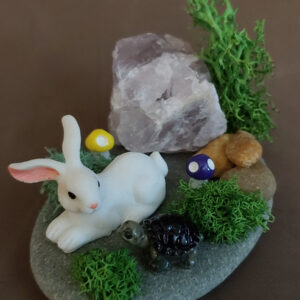 Bunny and Crystal Rock Garden Friends