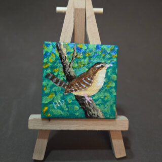 Carolina Wren #22: 2x2 Miniature w/Easel (Copy)