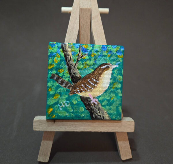 Carolina Wren #22: 2x2 Miniature w/Easel (Copy)