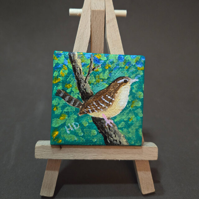 Carolina Wren #22: 2x2 Miniature w/Easel (Copy)