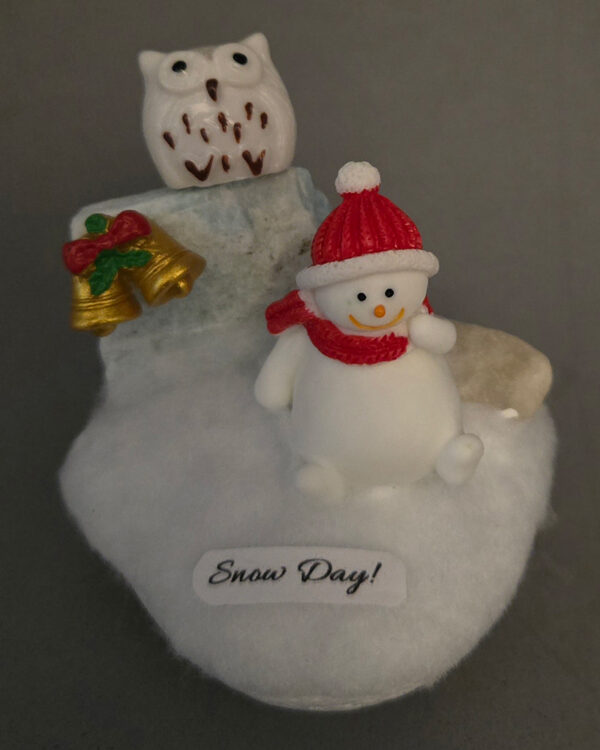 Snowman and Snowy Owl Christmas Diorama