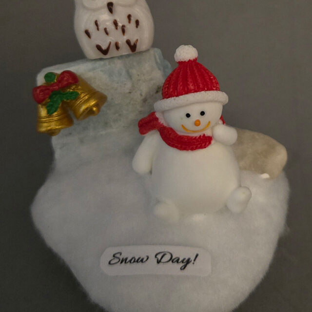 Snowman and Snowy Owl Christmas Diorama