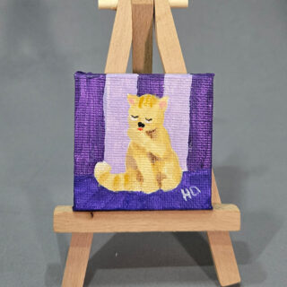 Tabby Cat 2x2 Miniature w/Easel