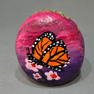 Monarch Butterfly Meditation Rock #001