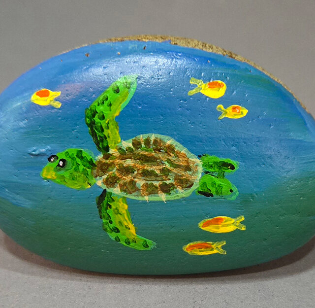 Sea Turtle Meditation Rock