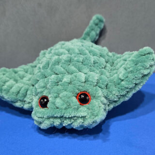 Aqua Baby Manta Ray Soft Crochet Toy #2