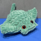 Aqua Baby Manta Ray Soft Crochet Toy #2 - Image 2