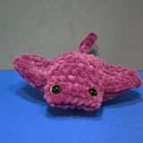 Pink Baby Manta Ray Crochet Toy - Image 2