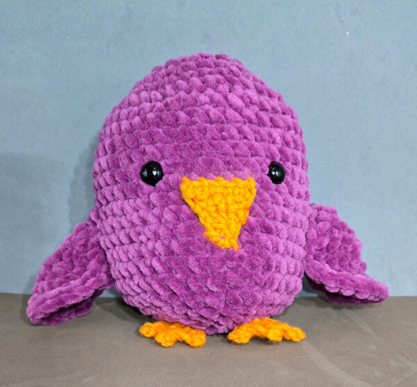 Purple Squishie Birdie Crochet Toy