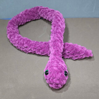 Soft Snake Pink Fluffy Crochet Toy